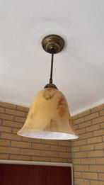Vintage Hanglamp met Glazen Kap, Ophalen, Gebruikt, Glas, Minder dan 50 cm
