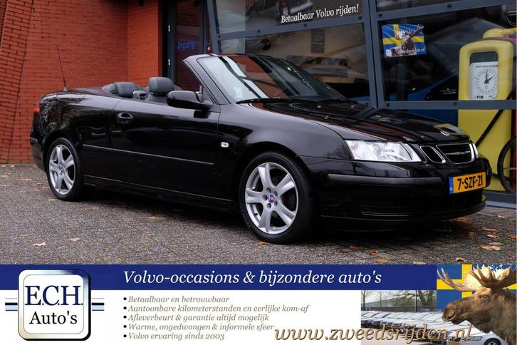 Saab 9-3 Cabrio 1.8t Linear, Leer, Trekhaak (bj 2004), Auto's, Saab, Bedrijf, Te koop, Saab 9-3, ABS, Airbags, Airconditioning