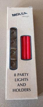 MOLCA DESIGN 4 GLAZEN MINI KANDELAARS & RODE KAARSEN*VINTAGE, Huis en Inrichting, Woonaccessoires | Kandelaars en Kaarsen, Overige materialen