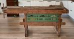 Stoere, oude werkbank met 3 Ikea opbergkisten, Ophalen, Gebruikt, 170 cm of meer, Bankschroef