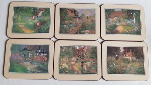 6 Onderzetters met kurk, Jason, Country Gardens, Huis en Inrichting, Woonaccessoires | Onderzetters, Zo goed als nieuw, Glas of Kopje