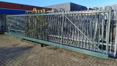 schuifpoort HB schuifhek 9 mtr. lang, 6,90 mtr. doorgang, Tuin en Terras, Tuinpoorten, Zo goed als nieuw, Schuifpoort, Staal, 200 cm of meer