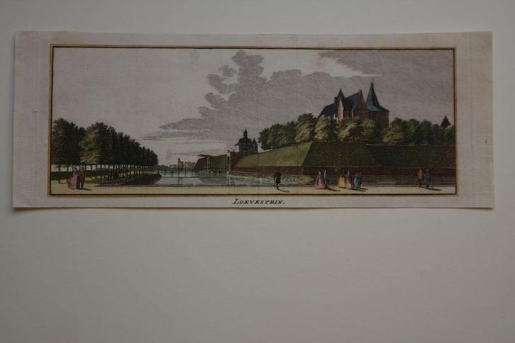 Loevestein Poederoijen Zaltbommel kopergravure 1745-1774 E93, Antiek en Kunst, Kunst | Etsen en Gravures, Verzenden