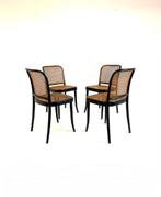 4x model 811, Josef Hoffmann, Ligna ‘60, Zo goed als nieuw, Vier, Vintage retro buisframe design rotan webbing papercord deens