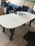 Witte eettafel met zwarte poten (90x185cm), Huis en Inrichting, Tafels | Eettafels, Kunststof, 100 tot 150 cm, Ophalen of Verzenden