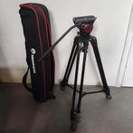 ZGAN: Manfrotto statief MVT502AM videokop MVH500A (telescoop, Zo goed als nieuw, 150 tot 175 cm, Met balhoofd, Ophalen of Verzenden