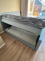 Zeegroene Boxspring 180x200 met Opbergruimte, Ophalen, Gebruikt, Tweepersoons, 180 cm