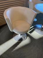 COR desing 4*fauteuil wit leder met bijbehorende tafel, Ophalen, Gebruikt, Minder dan 75 cm, Metaal