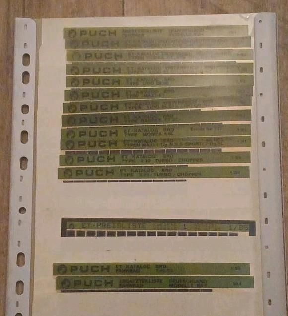 Puch microfilms 28 stuks origineel 1980 - 1985, Fietsen en Brommers, Handleidingen en Instructieboekjes, Zo goed als nieuw, Verzenden