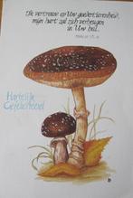Hartelijk gefeliciteerd - paddestoelen - 1984, Verzamelen, Ansichtkaarten | Themakaarten, Verzenden, 1980 tot heden, Gelopen, Overige thema's