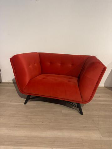 Fauteuil stoel rood met knopen nieuw stof beschikbaar voor biedingen