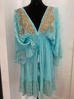 Zomers Jurkje - One Size - Borduurwerk, Maat 38/40 (M), India, Blauw, Nieuw