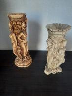 2 decoratieve kandelaars/vazen van hars uit India ? 20/25 cm, Antiek en Kunst, Kunst | Niet-Westerse kunst, Ophalen of Verzenden