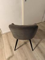 4 Grijze Velvet Eetkamerstoelen, Ophalen, Gebruikt, Vier, Stof