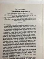 Hendriks x d Kort x Derksen Udenhout Sittard Oerle geen foto, Verzamelen, Ophalen of Verzenden, Bidprentje