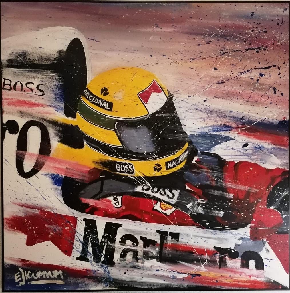 Ayrton Senna by Eric Jan Kremer I Origineel olieverf., Ophalen, Zo goed als nieuw, Formule 1