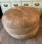 Vintage retro Ottoman patchwork boho hippe leren poef hocker, Huis en Inrichting, Banken | Voetenbanken en Poefen, Ophalen, Gebruikt
