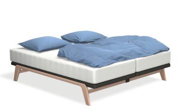 Showroom Auping Original 180x200 Blush incl Nieuwe Matrassen beschikbaar voor biedingen