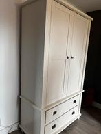 Witte kledingkast met lades, Ophalen, Gebruikt, 100 tot 150 cm, 200 cm of meer