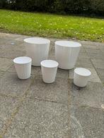 Bloempotten kardemumma wit div maten, Tuin en Terras, Bloempotten, Ophalen, Rond, Zo goed als nieuw, Aardewerk