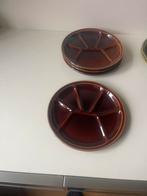 Gourmet borden - 8 stuks (bruin & groen), Ophalen, Gebruikt, Bord(en), Effen