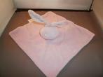 bambino konijn doek gestipt oren roze/wit velours/trico stof, Kinderen en Baby's, Speelgoed | Knuffels en Pluche, Ophalen of Verzenden