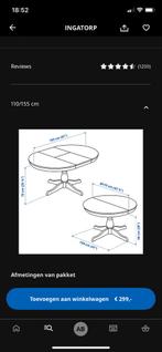 Uitschuifbare Eettafel - INGATORP, Huis en Inrichting, Tafels | Eettafels, Ophalen, 100 tot 150 cm, Rond, Zo goed als nieuw