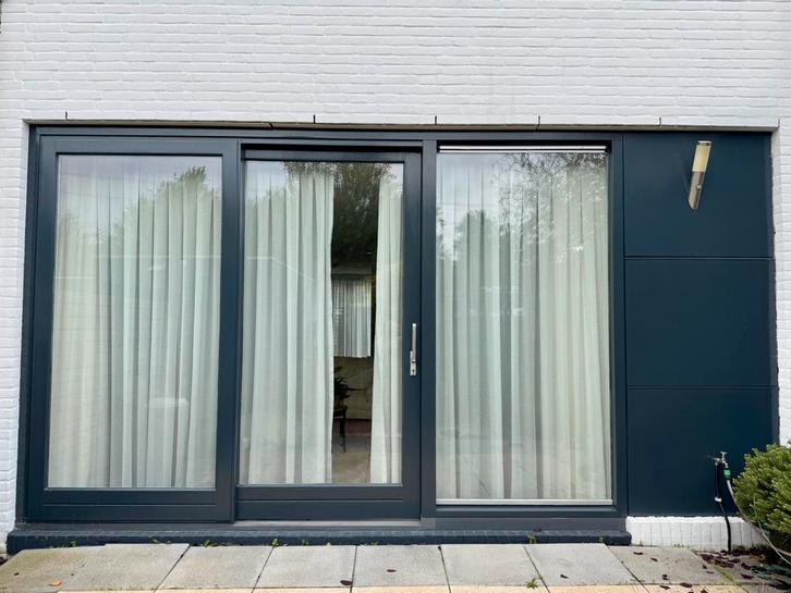 Driedelige hardhouten hef schuifpui inclusief hor, Doe-het-zelf en Verbouw, Kozijnen en Schuifpuien, Schuifpui, Hout, 225 cm of meer