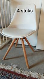 Witte Eetkamerstoelen - Set van 6, Huis en Inrichting, Stoelen, Ophalen, Gebruikt, Wit, Vijf, Zes of meer stoelen