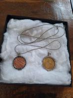 Zilveren Mi Moneda Ketting met 2 Hangers, Sieraden, Tassen en Uiterlijk, Kettingen, Met hanger, Ophalen of Verzenden, Zo goed als nieuw