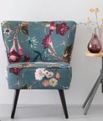 Fauteuil botanische print flower woood velvet fluweel, Ophalen, Zo goed als nieuw, Eén
