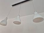 Hanglampen van melkglas, mooie rvs plafondlijst., Huis en Inrichting, Lampen | Hanglampen, Ophalen, Zo goed als nieuw, Minder dan 50 cm