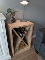 Wijnrek, bijzettafel, steigerhout, Huis en Inrichting, Tafels | Sidetables, Ophalen, Zo goed als nieuw, 25 tot 50 cm, Rechthoekig