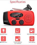Noodradio met zonne-energie, powerbank en zaklamp, Ophalen of Verzenden, Nieuw, Radio