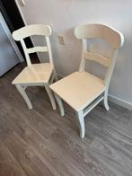 Twee witte stoelen, Huis en Inrichting, Stoelen, Gebruikt, Twee, Wit, Ophalen of Verzenden