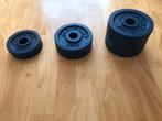 HALTERSCHIJVEN GIETIJZER (30 MM BORING) TE KOOP!, Sport en Fitness, Halterschijven, Gebruikt, Rug, Ophalen