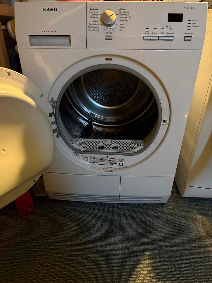 Warmtepomp Droger - AEG Lavatherm Protex, Witgoed en Apparatuur, Wasdrogers, Gebruikt, Condens, Voorlader, 6 tot 8 kg, 85 tot 90 cm