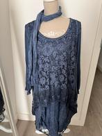 Zomerse jurk katoen met kant in lagen maat 2/38, Blauw, Jurk, Nieuw, Lila Rose