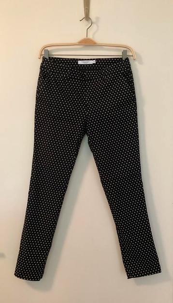 Broek Pantalon Costes, maat xs / s, zwart met witte stippen beschikbaar voor biedingen