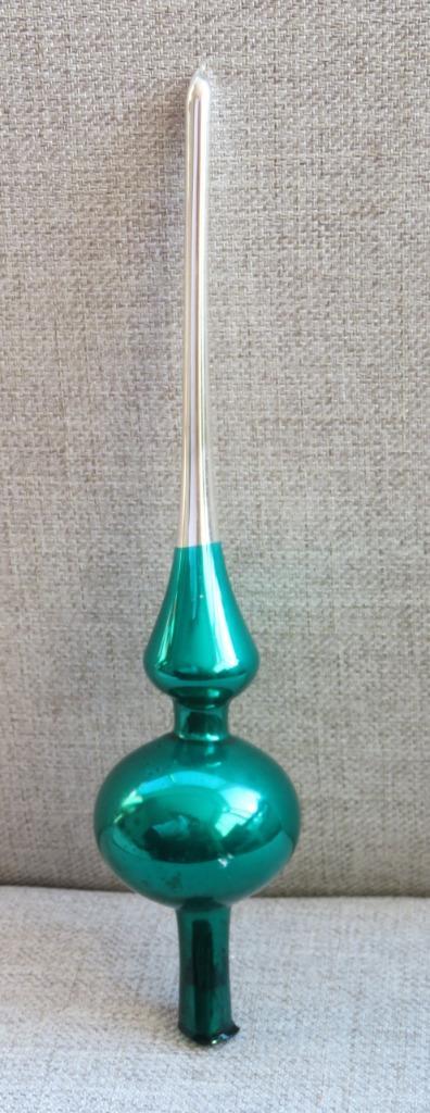 Oude Kerstboompiek / Piek 06 Donkergroen en zilver ( 26 cm ), Diversen, Kerst, Ophalen of Verzenden