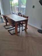 Mooie houten eettafel en salontafel set!, Ophalen, 50 tot 100 cm, Zo goed als nieuw, Vijf personen of meer