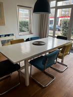 Uitschuifbare eettafel + 6 stoelen, Ophalen, Gebruikt, 200 cm of meer, 50 tot 100 cm