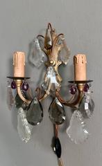 Pegel lampje wandlampje antiek vintage glas grijs paars, Huis en Inrichting, Ophalen, Zo goed als nieuw, Glas