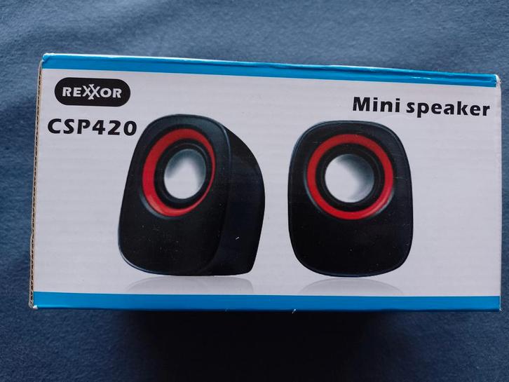 Rexxor CSP420 Mini Speakers - Compact en Krachtig!, Computers en Software, Pc speakers, Gebruikt, Audiokanaal 2.0, Ophalen