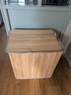 Bamboe Wasmand met Deksel en Dubbele Vakken, Ophalen, Overige materialen, Minder dan 50 cm, Gebruikt