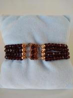 Granaat-ARMBAND 19.5-21.5 cm met 14kt gouden bakslot, Sieraden, Tassen en Uiterlijk, Antieke sieraden, Ophalen of Verzenden, Goud