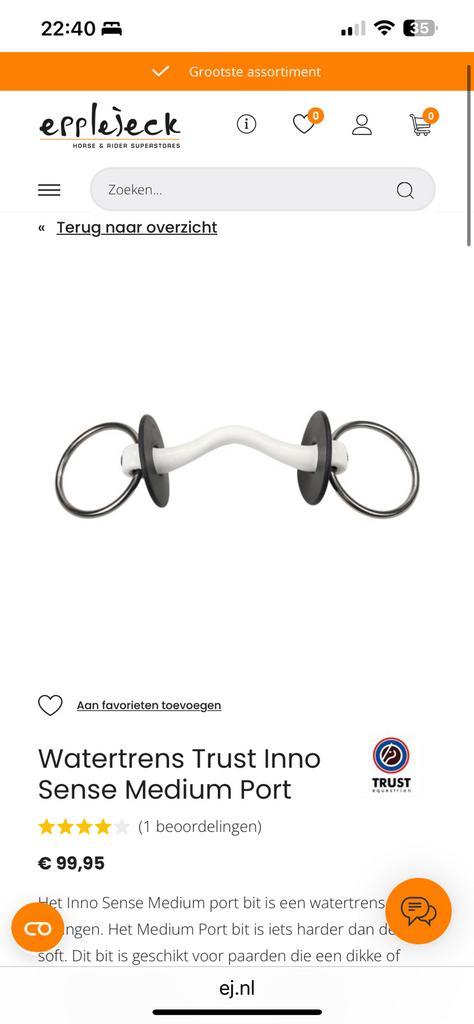 Trust bit, Dieren en Toebehoren, Paarden en Pony's | Hoofdstellen en Tuigage, Zo goed als nieuw, Dressuur, Ophalen of Verzenden