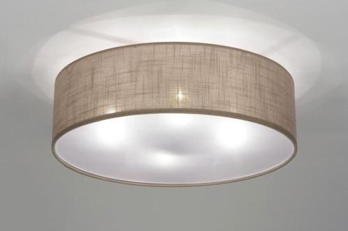 Stoffen plafondlamp taupe 50 cm, Huis en Inrichting, Lampen | Plafondlampen, Gebruikt, Ophalen