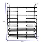 Schoenenrek | 129x31x158 cm | Staal | Opbergrek | Zwart, Info@lendo-online.eu, Nieuw, Lendo Online, Kraaiendonk 14, 5428 NZ, Venhorst, Noord-Brabant, Nederland