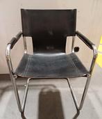 Vintage buisstoel, Huis en Inrichting, Stoelen, Ophalen, Gebruikt, Zwart, Leer